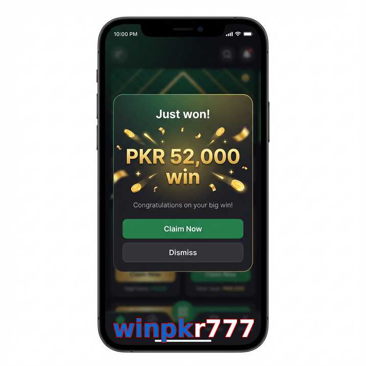 Main screen of Winpkr777 win page for PK players